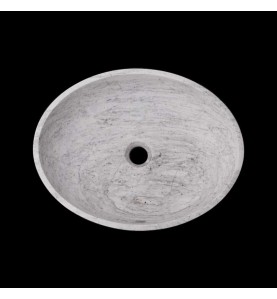Persian White Honed Oval Basin Marble 2713