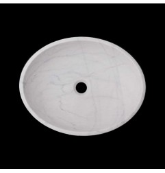 Persian White Honed Oval Basin Marble 2716