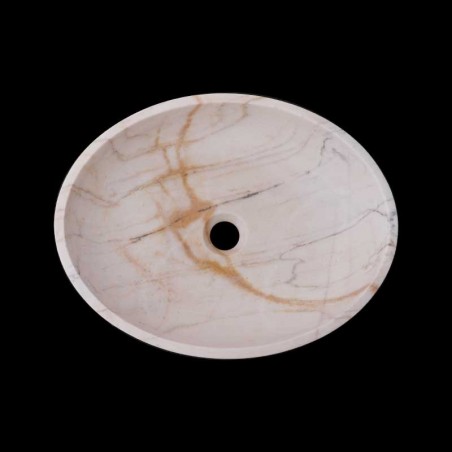 Persian White Honed Oval Basin Marble 2717