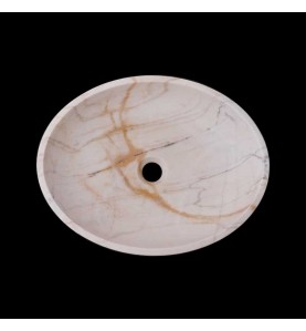 Persian White Honed Oval Basin Marble 2717