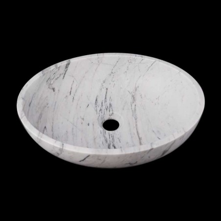 Persian White Honed Oval Basin Marble 2742