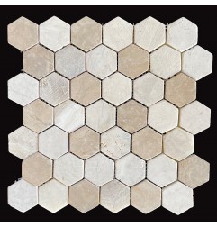 Mega Mix Hexagonal Tumbled Marble