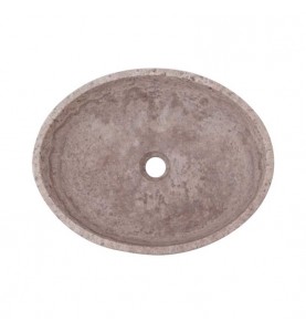 Silver Honed Oval Basin Travertine 3134