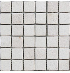 Crema Luminous Tumbled Limestone Mosaic Tiles 50x50