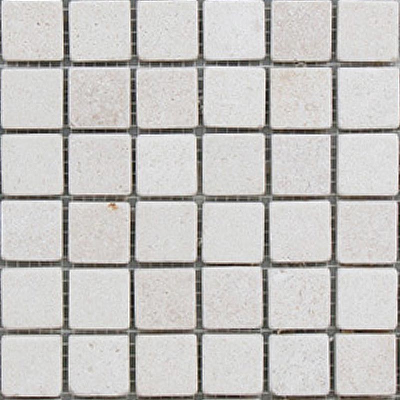 Crema Luminous Tumbled Limestone Mosaic Tiles 50x50