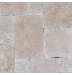 Travertine Classico Paver Tumbled - Cross Cut - French Pattern 30mm