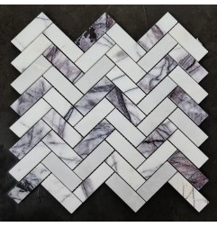 New York Herringbone Honed Marble Mosaic Tiles 75x25