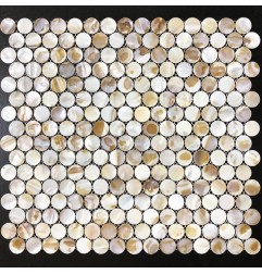 Natural Penny Round Mother Of Pearl Mosaic