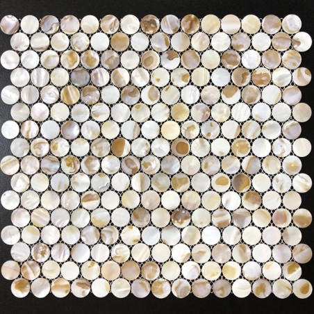 Natural Penny Round Mother Of Pearl Mosaic