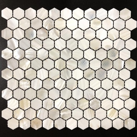 White Hexagon Mother Of Pearl Mosaic
