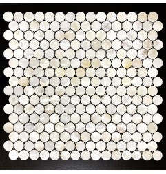 White Penny Round Mother Of Pearl Mosaic