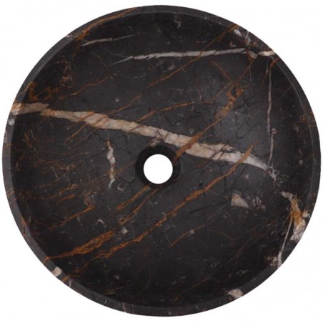 Black & Gold Honed Round Basin Marble 2846