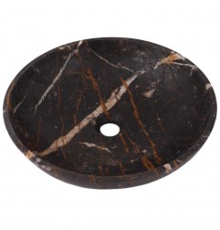Black & Gold Honed Round Basin Marble 2846
