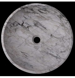 Persian White Honed Round Basin Marble 2921