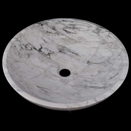 Persian White Honed Round Basin Marble 2921
