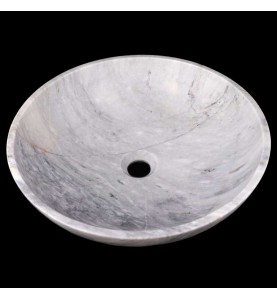 Persian White Honed Round Basin Marble 2922