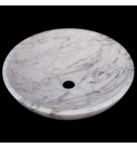 Persian White Honed Round Basin Marble 2923