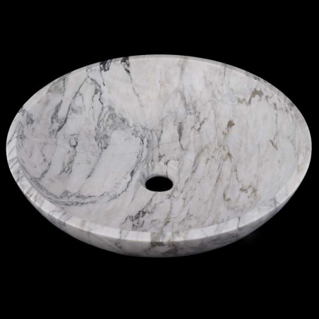 Persian White Honed Round Basin Marble 2928