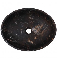 Black & Gold Honed Oval Basin Marble 2930