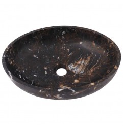 Black & Gold Honed Oval Basin Marble 2930