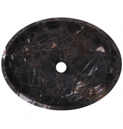Black & Gold Honed Oval Basin Marble 2995