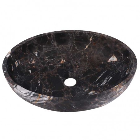 Black & Gold Honed Oval Basin Marble 2995