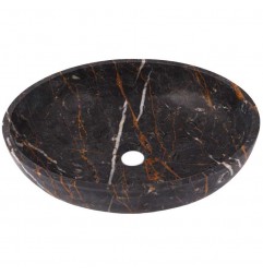 Black & Gold Honed Oval Basin Marble 2997