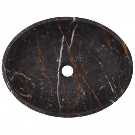 Black & Gold Honed Oval Basin Marble 2997