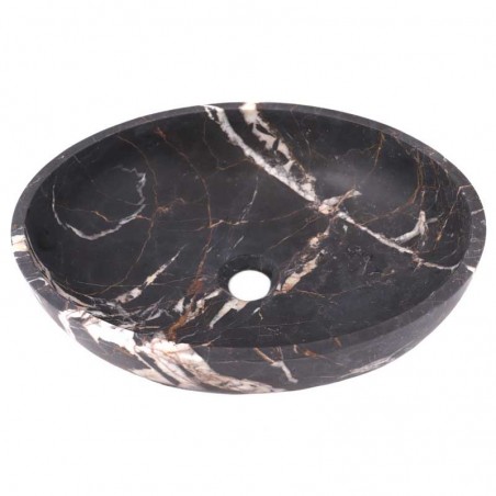Black & Gold Honed Oval Basin Marble 3001