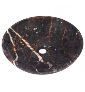 Black & Gold Honed Round Basin Marble 3005
