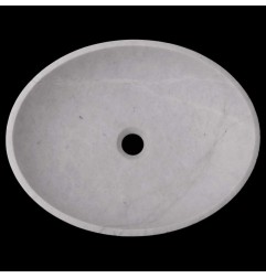 Persian White Honed Oval Basin Marble 3122