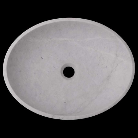 Persian White Honed Oval Basin Marble 3122