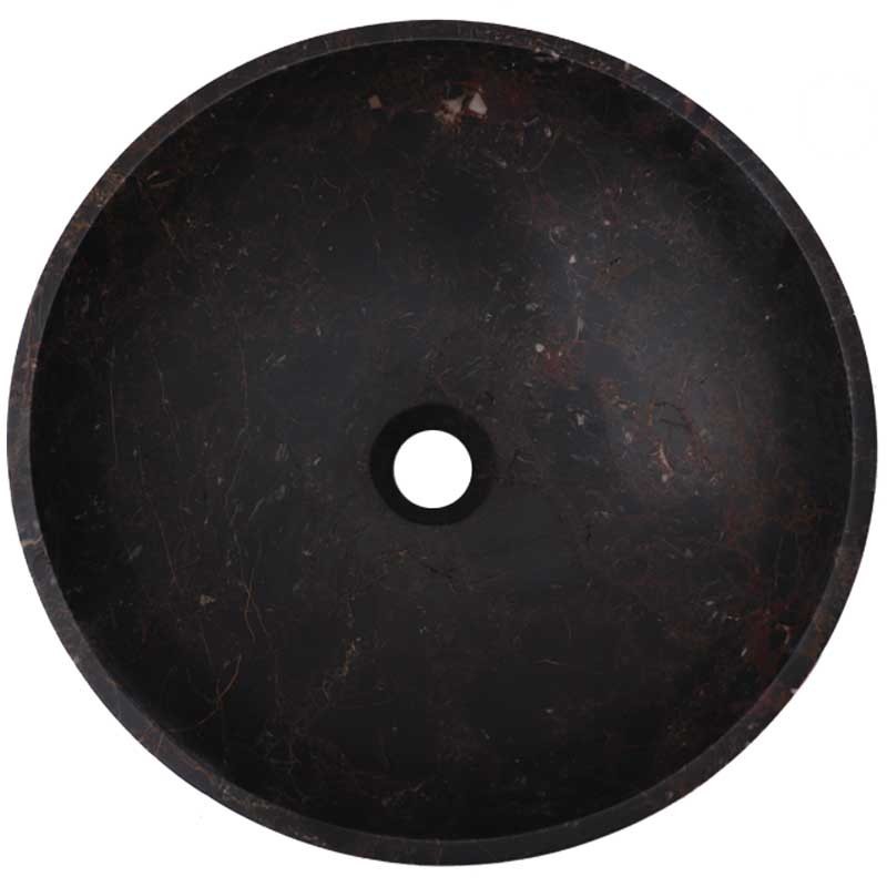Black & Gold Honed Round Basin Marble 2844