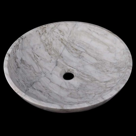 Persian White Honed Round Basin Marble 3190