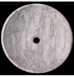 Persian White Honed Round Basin Marble 3190