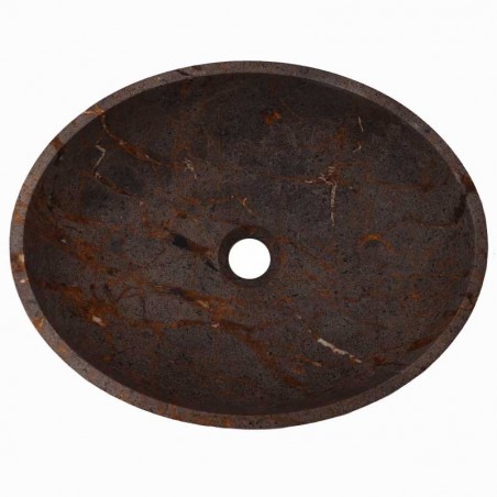 Black & Gold Honed Oval Basin Marble 2989