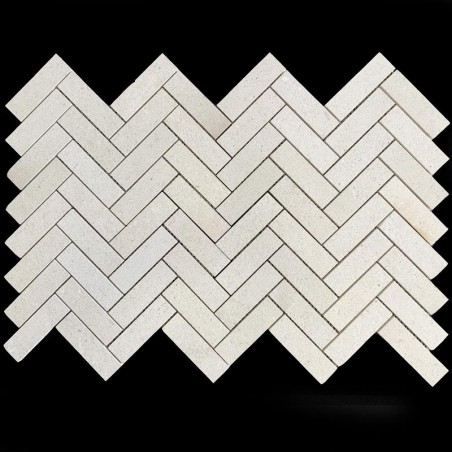Crema Luminous Herringbone Honed Limestone Mosaic Tiles128x40