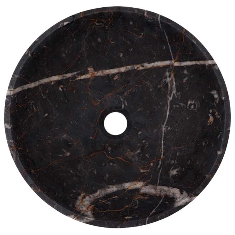 Black & Gold Honed Round Basin Marble 3017