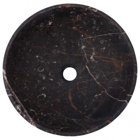 Black & Gold Honed Round Basin Marble 3022