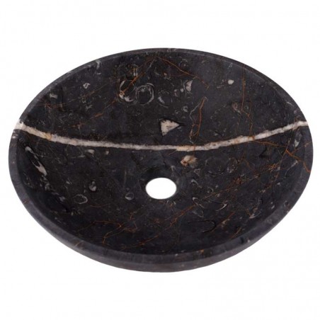 Black & Gold Honed Round Basin Marble 3026