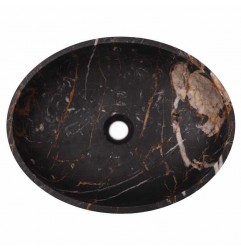 Black & Gold Honed Oval Basin Marble 2833