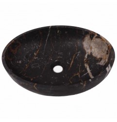 Black & Gold Honed Oval Basin Marble 2833