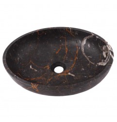 Black & Gold Honed Oval Basin Marble 2838
