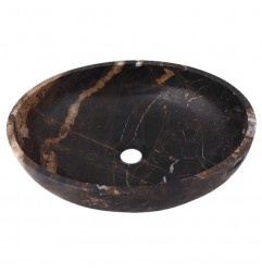 Black & Gold Honed Oval Basin Marble 2889