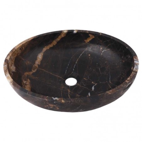 Black & Gold Honed Oval Basin Marble 2889