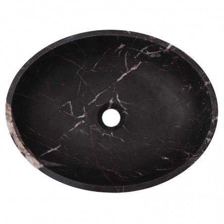 Black & Gold Honed Oval Basin Marble 2893