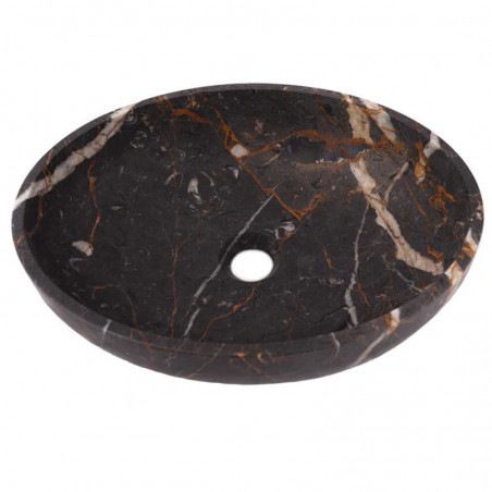 Black & Gold Honed Oval Basin Marble 2931