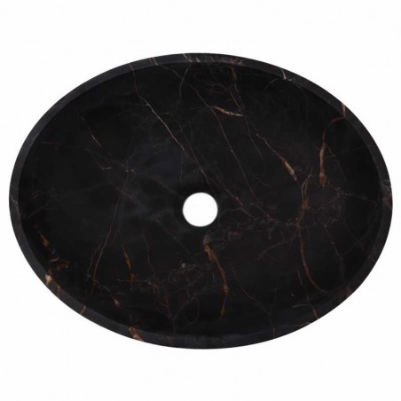 Black & Gold Honed Oval Basin Marble 2934