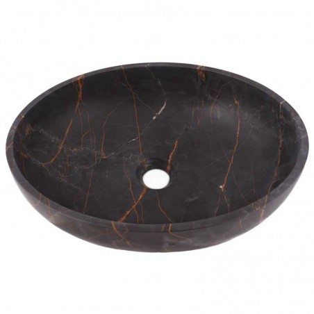 Black & Gold Honed Oval Basin Marble 2936