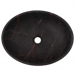 Black & Gold Honed Oval Basin Marble 2936